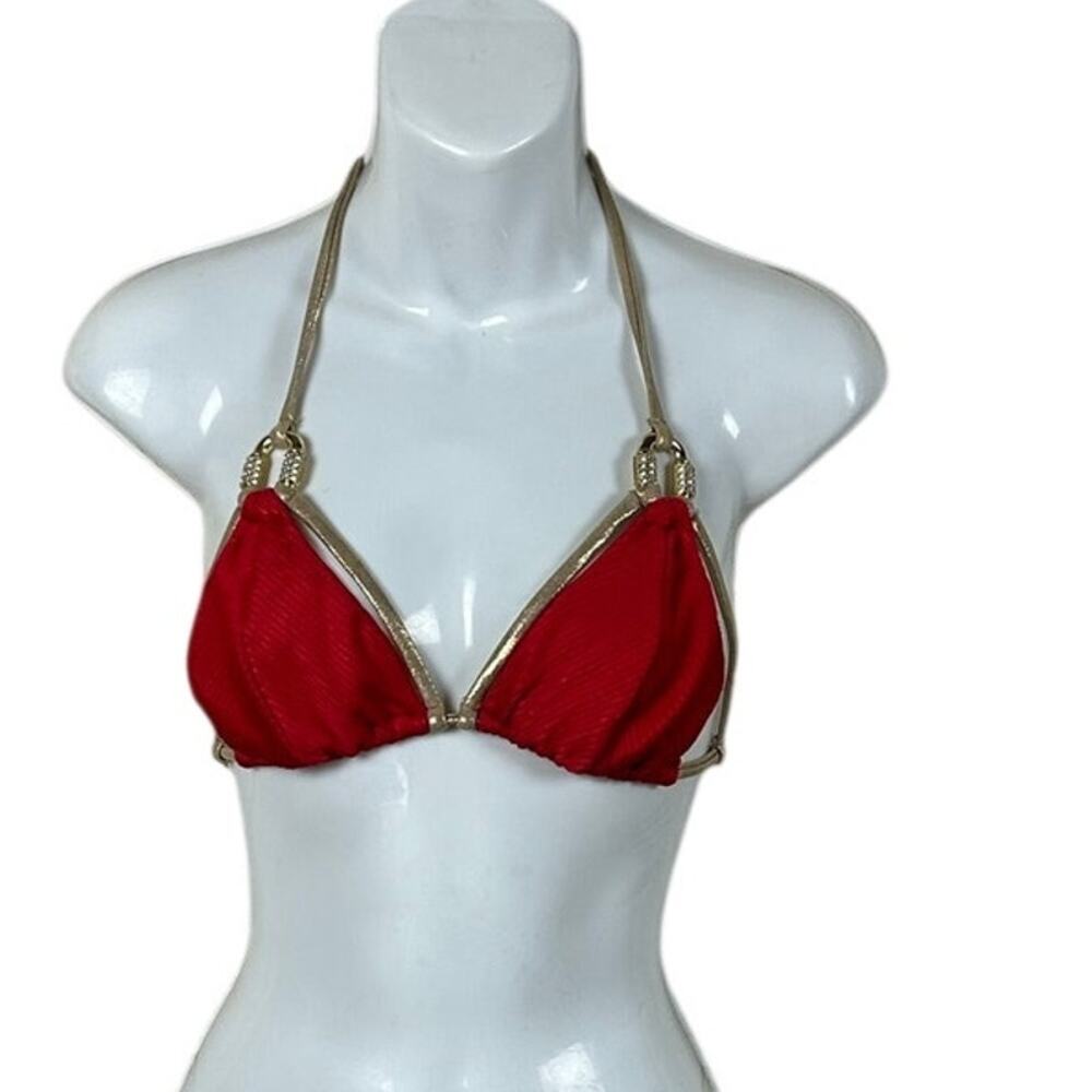 Beach Bunny Red Bling Bikini Top size M